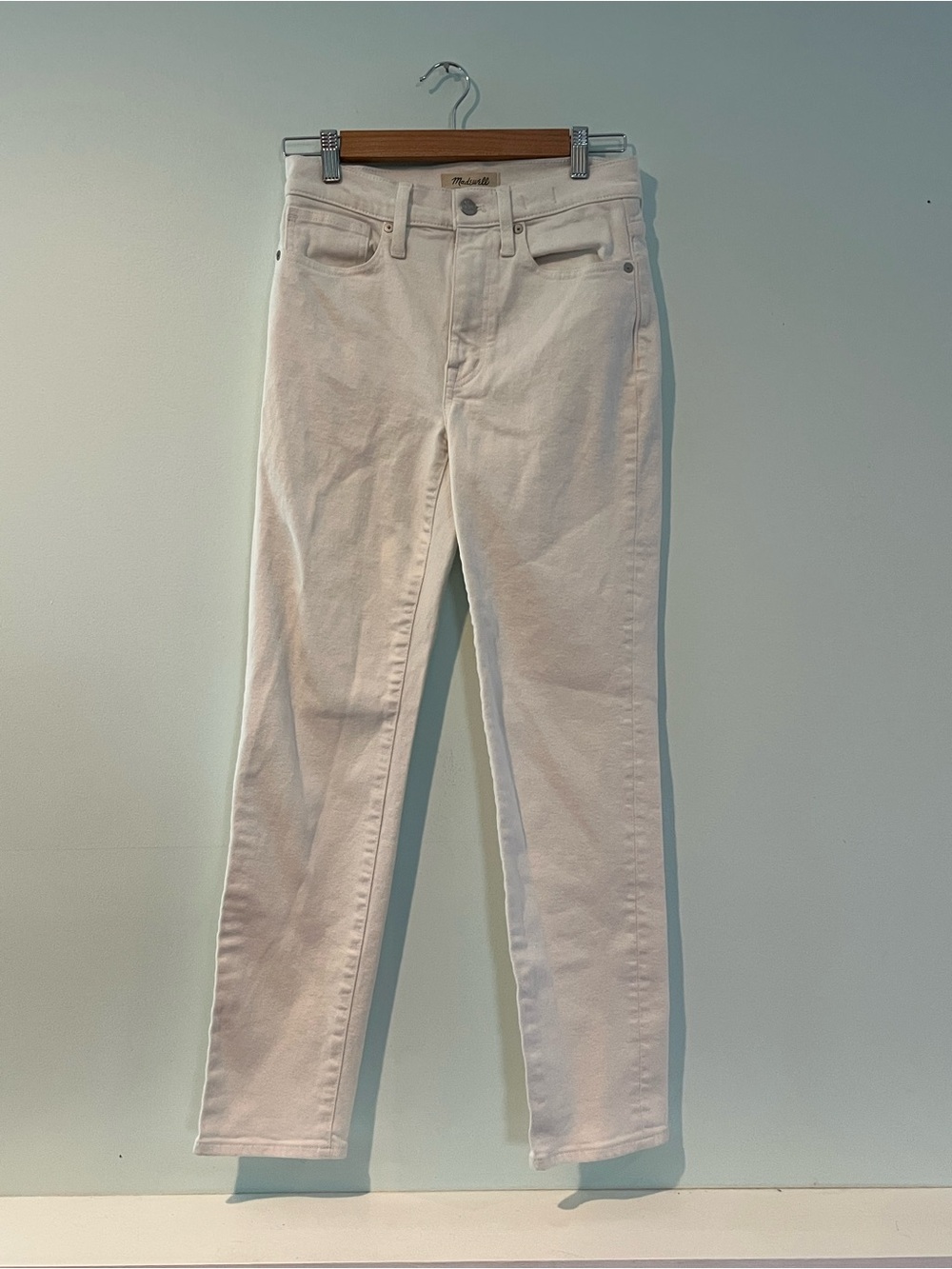 Madewell Women’s White ‘The GirlJean’ Button Fly Jeans, Size 24